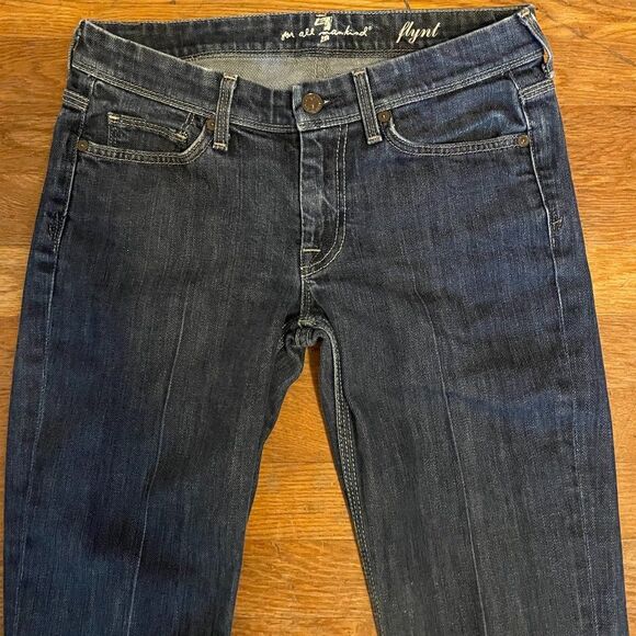 7 For All Mankind Flint Boot Cut 5 Pocket Embordered Womens Size 28 - Picture 4 of 13